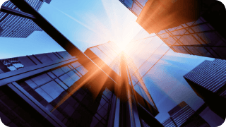 Office buildings representing financial growth