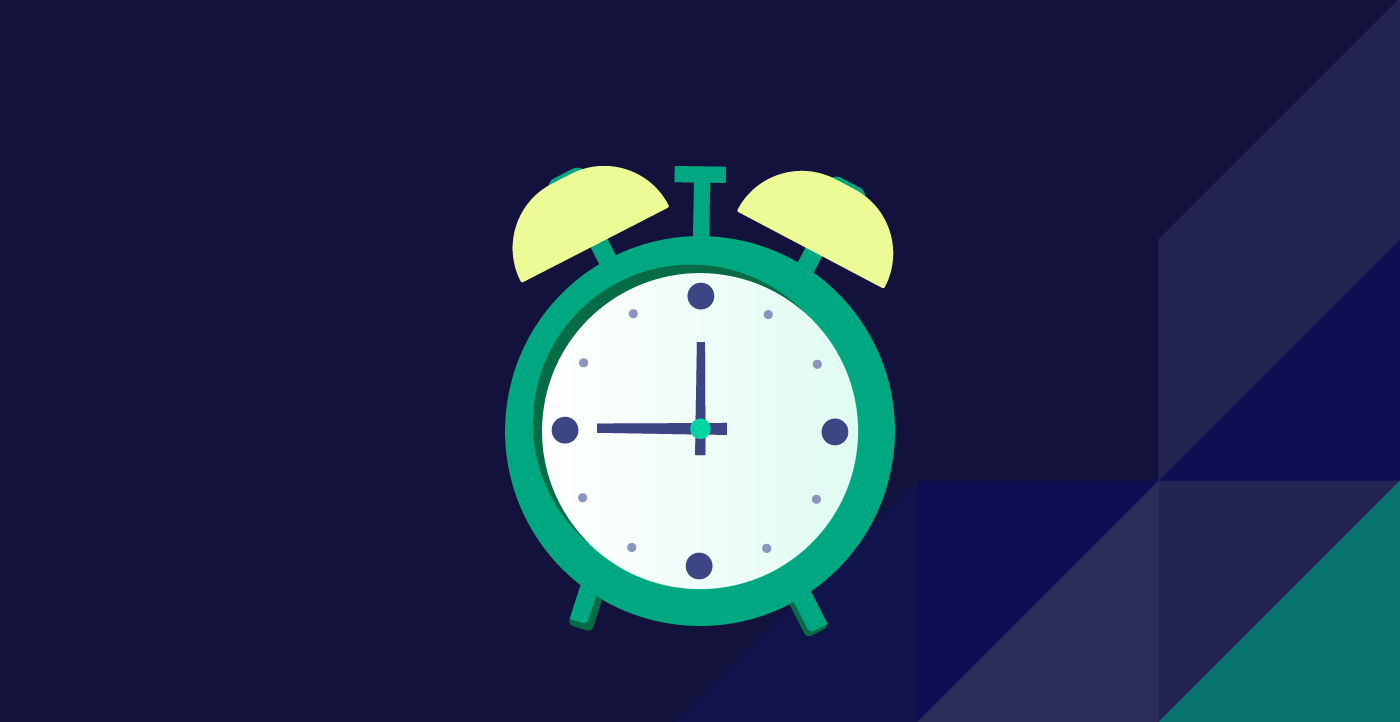 Alarm clock over dark blue background