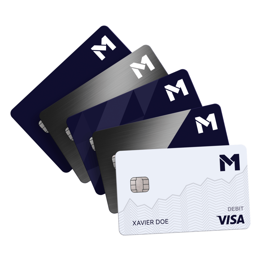M1 Visa debit card in five different designs