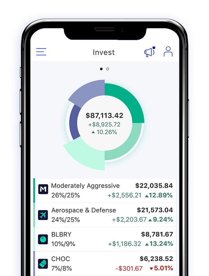 M1 Invest portfolio screen on iPhone.
