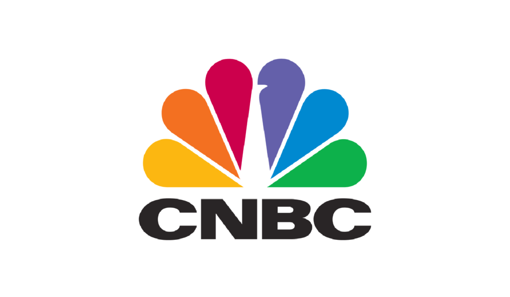 CNBC logo with NBC peacock