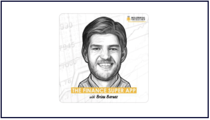 Millennial Investing podcast title card showing Brian Barnes and M1, the Finance Super App