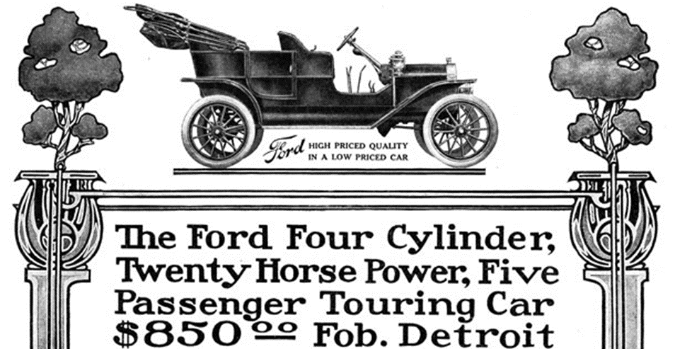 Ford auto vintage advertising poster