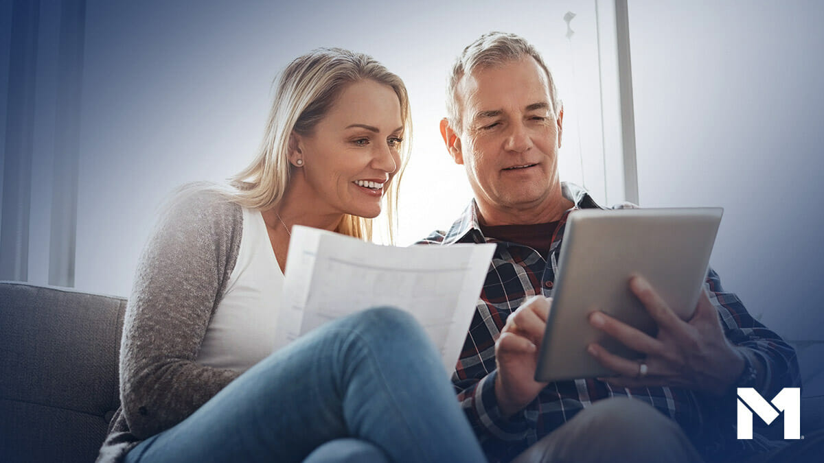 Couple reviewing finances