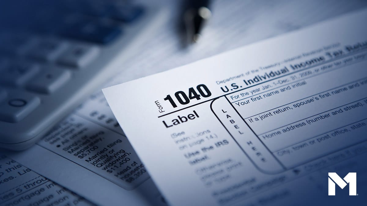 Closeup of IRS Form 1040, titled the U.S. Individual Income Tax Return.