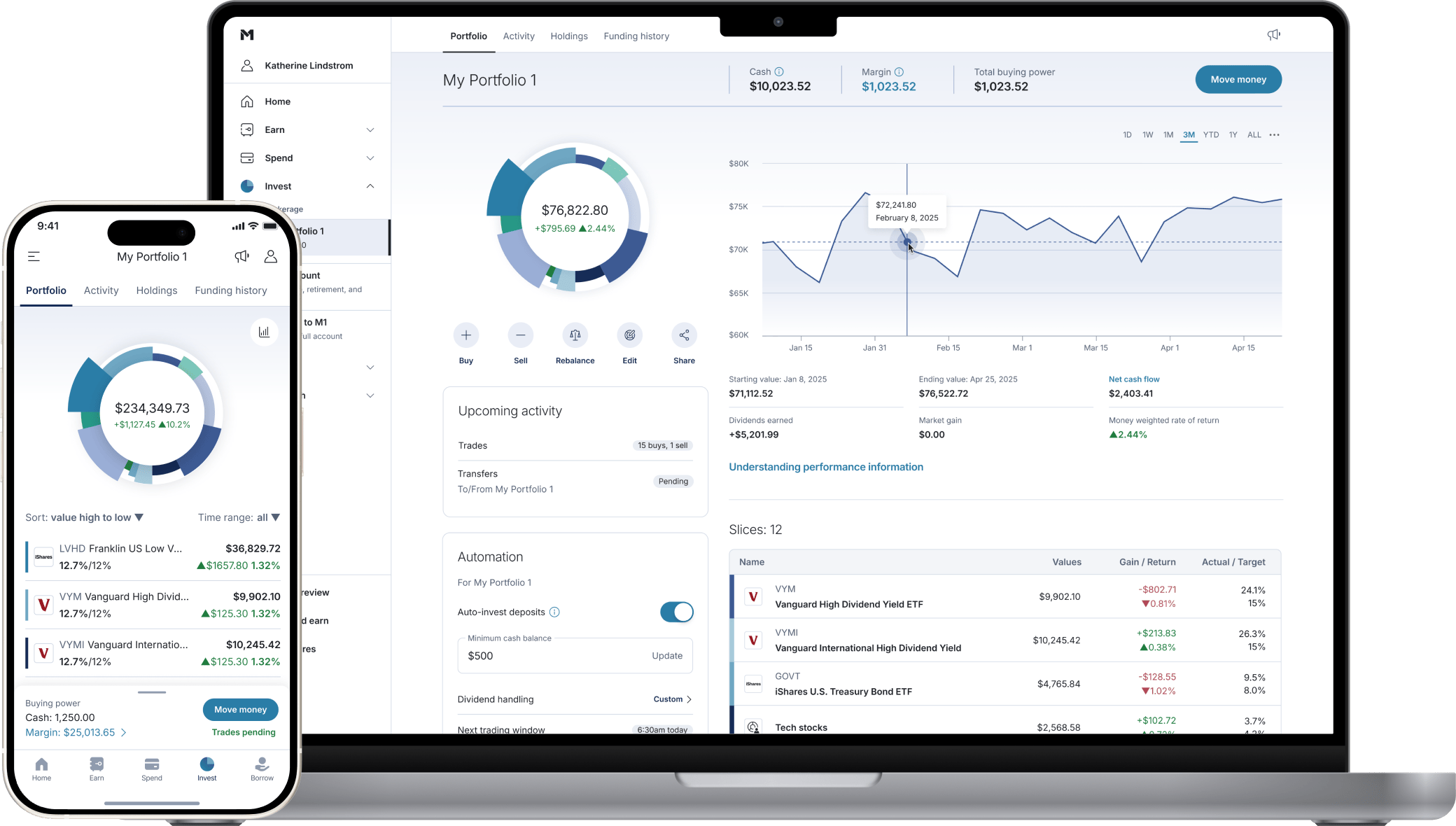 Long-term investing interface on M1 