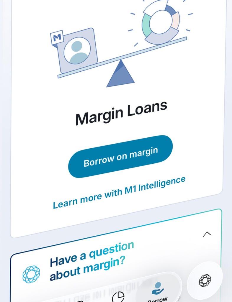 M1 Margin UI, Borrow on margin button.